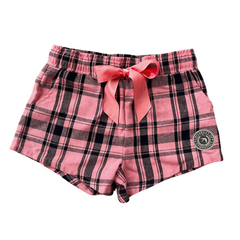 Pink Plaid University of Gymnastics Flannel Shorts