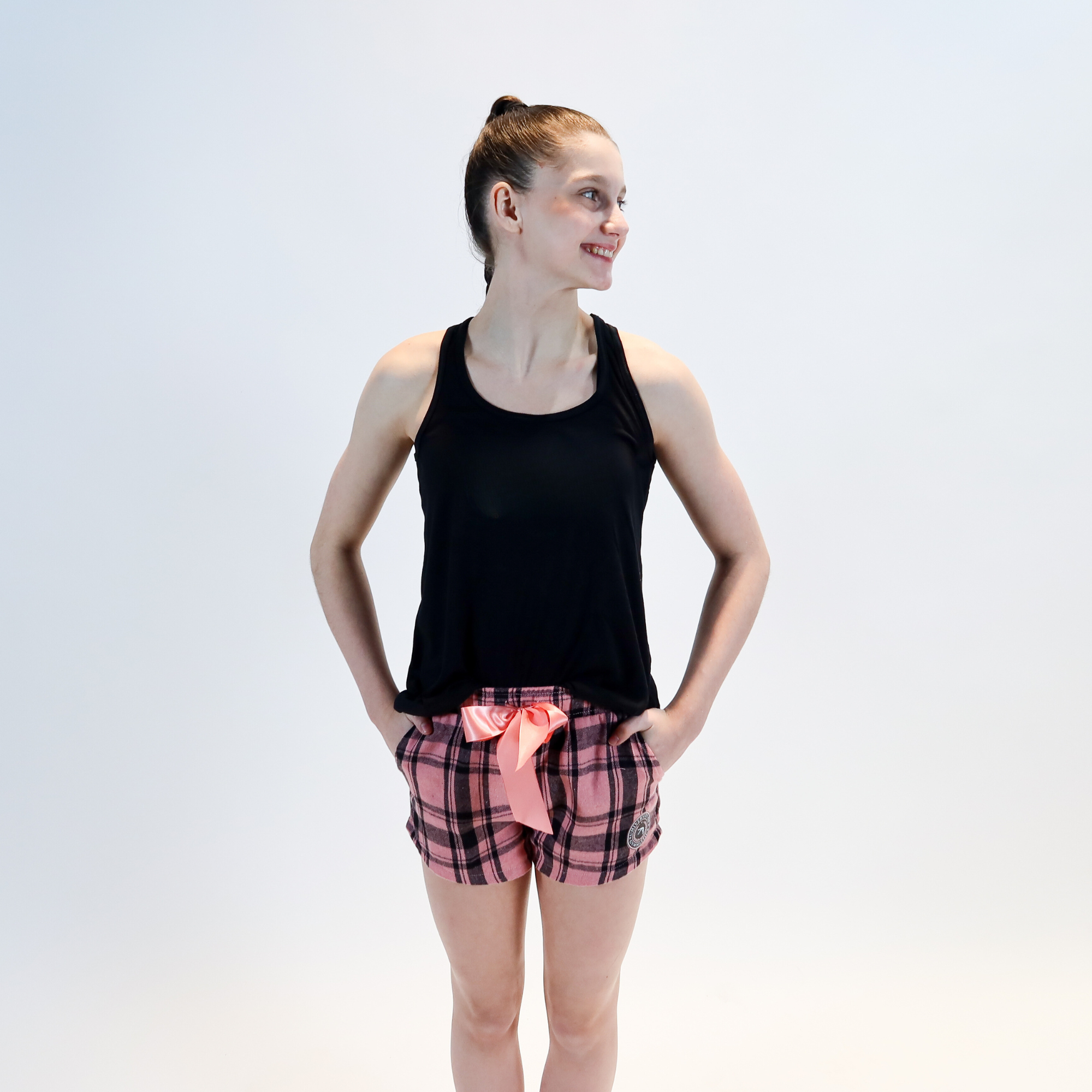 Pink Plaid University of Gymnastics Flannel Shorts