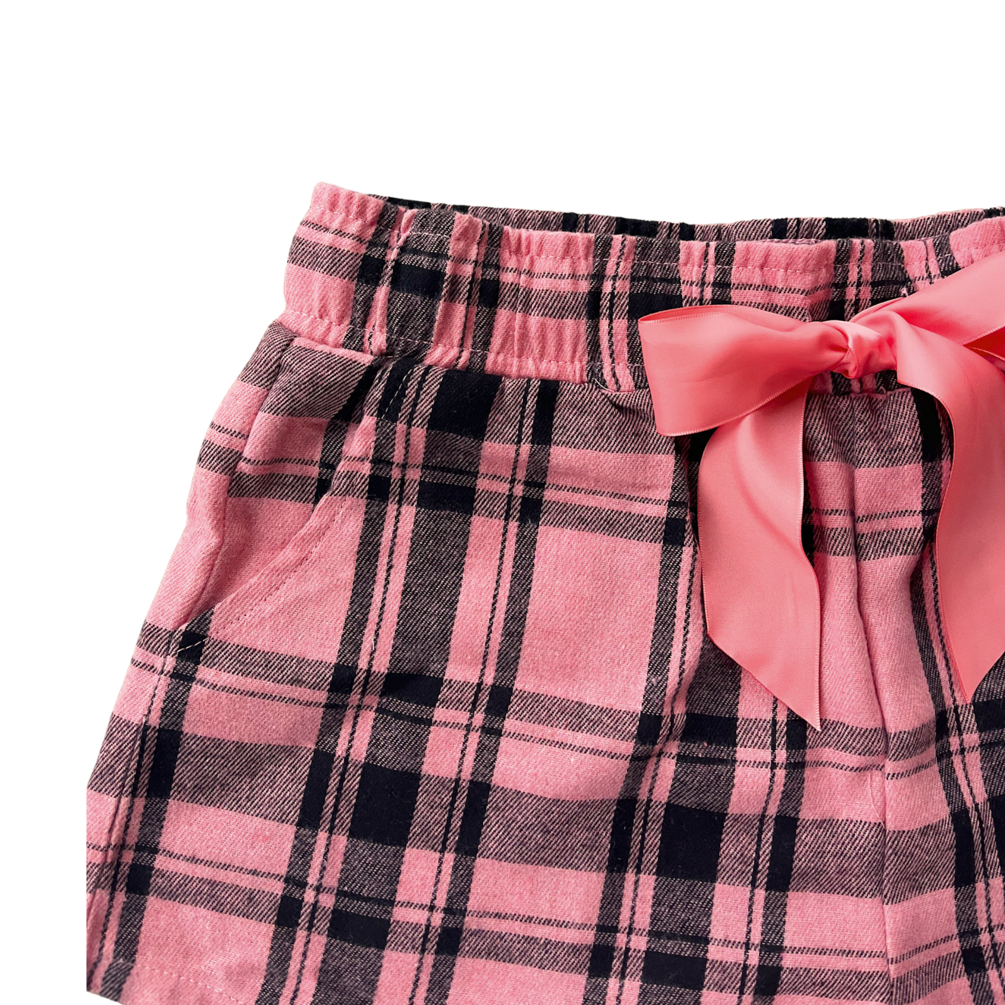 Pink Plaid University of Gymnastics Flannel Shorts