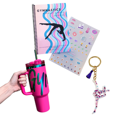 Meet Season Essentials Bundle | Gymnast Tumbler, Mindset & Meet Journal, Keychain