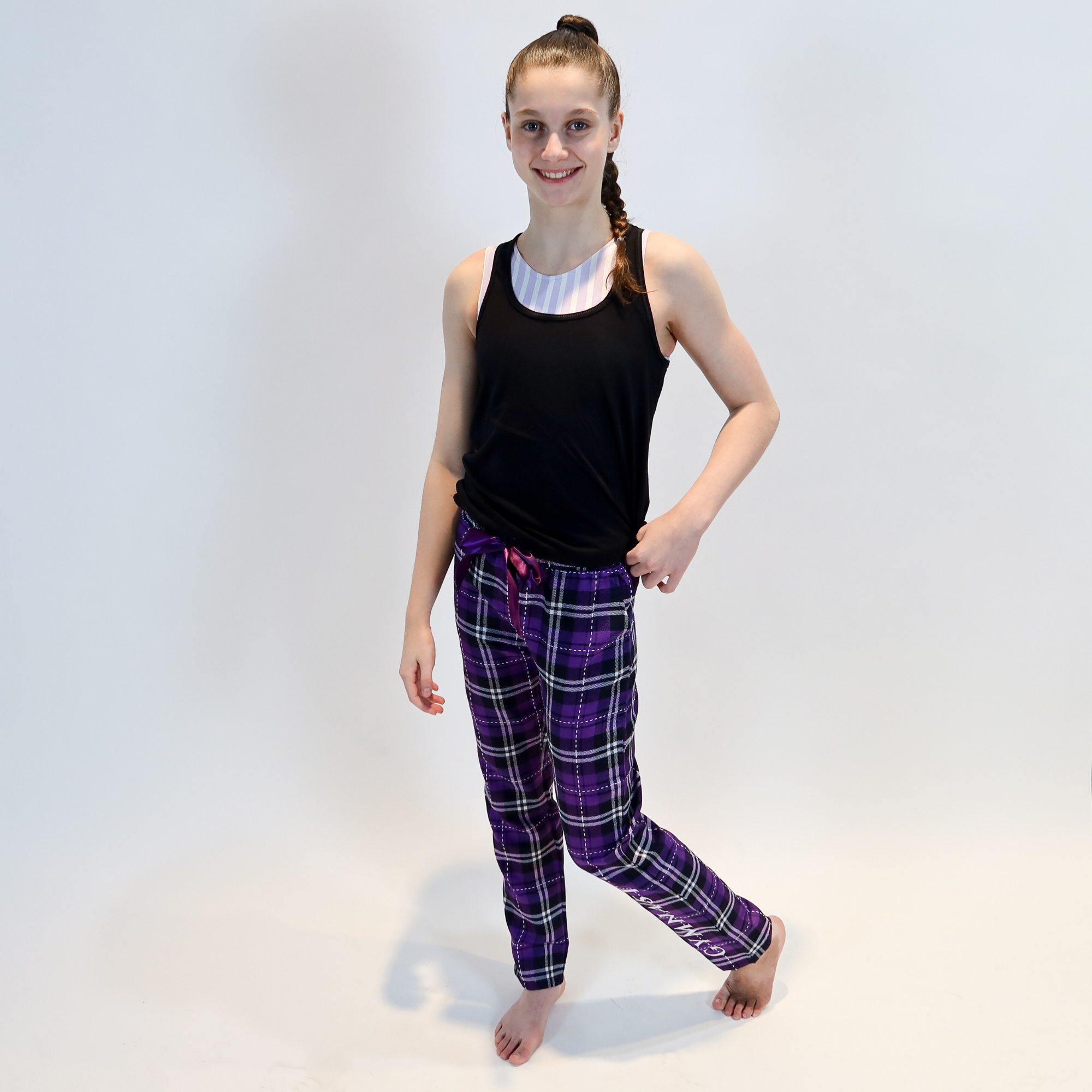 Purple Plaid GYMNAST Flannel Lounge Pants