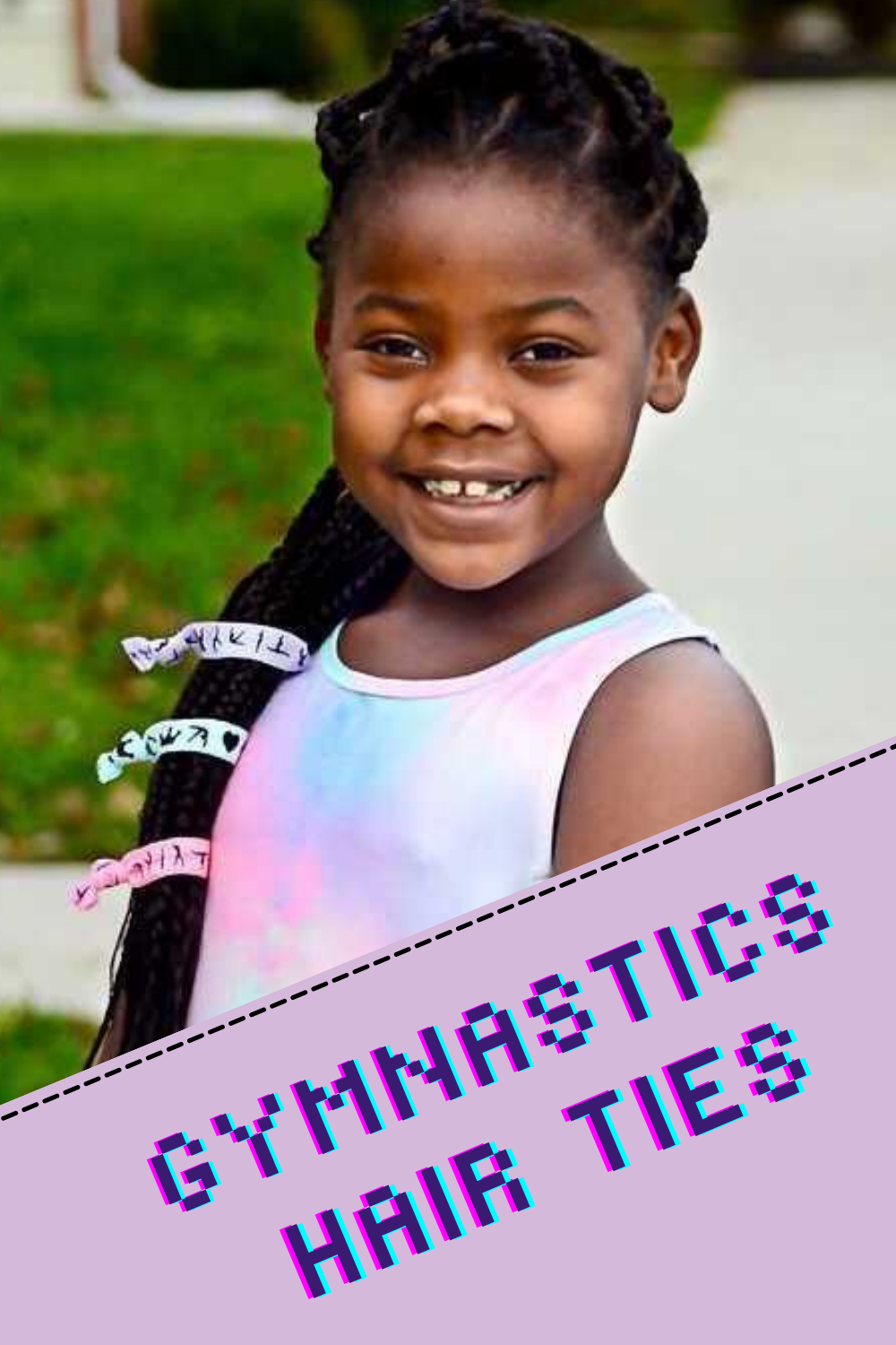 Gymnastics Hair Ties- Glittery No Crease Hair Bands for Girls