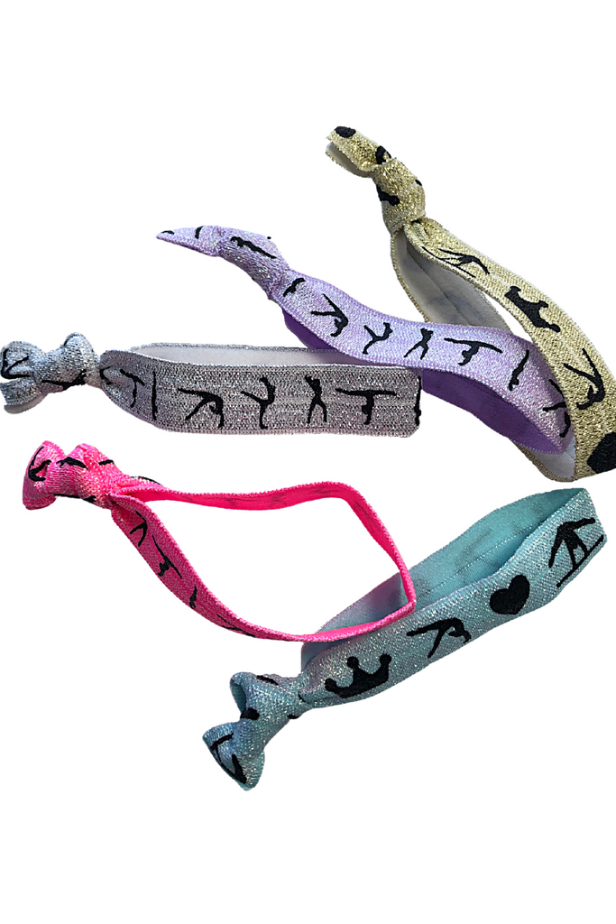 Gymnastics Hair Ties Glittery No Crease Hair Bands for Girls