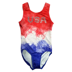 Rhinestone USA Gymnastics Leotard