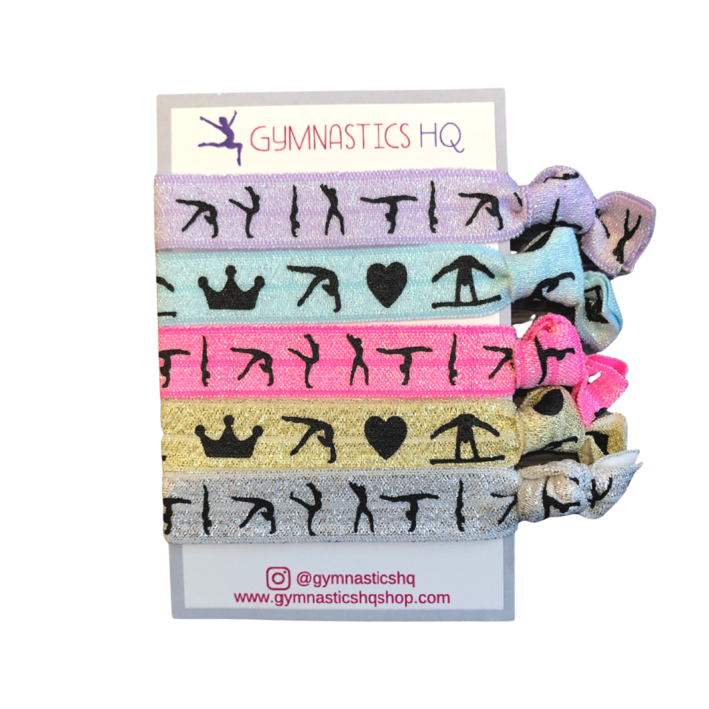 Gymnastics Hair Ties Glittery No Crease Hair Bands for Girls